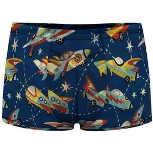 Vintage Space Cars Heren Boxer Slips Sexy Shorts Mesh Boxers Ondergoed Ademend Onderbroek Thong