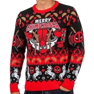 Deadpool Kersttrui, Rood, Zwart, XL