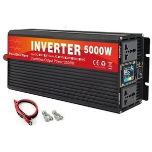 Inverter 5000W Auto-omvormer Zuivere Sinusomvormer Dubbele Aansluiting LCD-scherm DC 48V 60V 72V Naar AC 220V 230V 240V Spanningsomvormer Converter(48V,240V 50HZ,Universal)