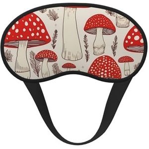 Rood-wit paddenstoel slaapmasker zacht comfortabel oogmasker met verstelbare riem verduistering oogslaap schaduwhoes voor vrouwen meisjes mannen reizen yoga dutje ploegendienst werk