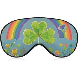 Rainbow Circle Shamrock slaapmasker, licht blokkerend oogmasker, comfortabel en zacht, oogbedekking met elastiek, geschikt voor mannen en vrouwen, geschikt voor reizen en slapen
