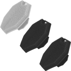 3Pack Siliconen Body Scrubber, Qewro Body Buffer Exfoliërende Borstel met Siliconen Loofah, Bad & Body Borstels voor Mannen Vrouwen Kinderen Huisdieren Gebruik in Douche, Hoofdhuid Exfoliator Haar