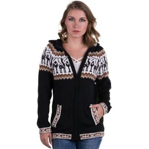 Gamboa Alpaca Truien voor Vrouwen Vrouwen Trui Winter Vest, Zwart met bruin, M