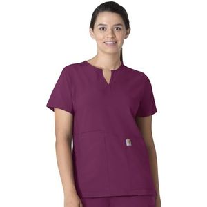 Carhartt Scrubs C12213 Force Modern Fit Notch Neck Tuniek Top voor dames - XXXL - Wijn