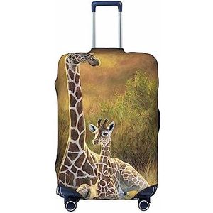 UNIOND giraffe mama en baby bedrukte bagage cover elastische reiskoffer cover protector fit 18-32 inch bagage, Zwart, S