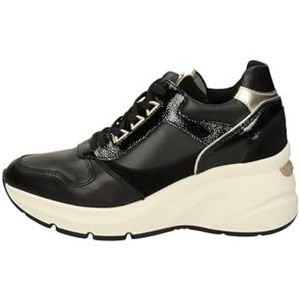 Nero Giardini I308310D damessneakers van leer en suède, Zwart, 37 EU