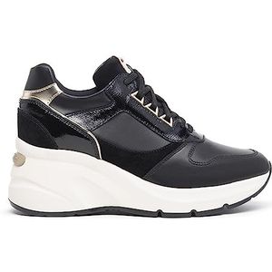 Nero Giardini I308310D damessneakers van leer en suède, Zwart, 37 EU