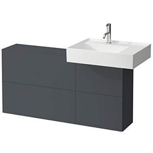 Laufen Kartell badmeubel met uitsparing rechts, 1 deur, 2 kleppen, 1200x270x610mm, H408292033, Kleur: Leisteengrijs