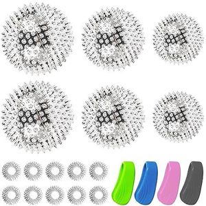 MEGYAD 3 stuks egelballen, magnetisch: magnetische acupressuurbal met acupressuurclip, acupressuurballen met acupressuurclip, massagering voor stressverlichting of massage