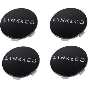 4 Stuks auto Naafdoppen, voor Lynk&Co 01 02 03 04 05 06 07 08 09 60mm Auto Wielnaafdoppen ABS Wieldoppen Waterdicht Anti Stofkap auto exterieuraccessoires,A-Black