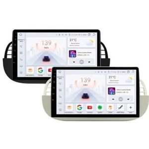 Android Autoradio Multimedia Videospeler Compatibel met Fiat 500 2007-2015 GPS Navi Carplay Auto(S4 (8Core 4G 32G) B)