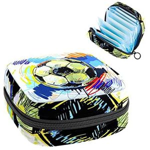 Opbergtas voor maandverband Pads, Menstruatie Cup Pouch, Periode Bag Organizer voor vrouwelijke Pads Tampons, Voetbal