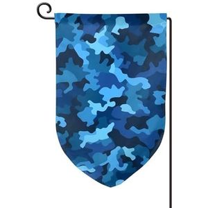 Tuinvlaggen 30 x 45 cm buiten wintertuinvlag verticale dubbelzijdige kleine decoratieve vlag blauwe camouflage tuin tuin vlag outdoor vlag voor alle seizoenen vakantie tuin decor