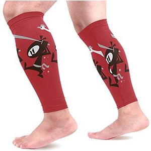 EZIOLY Ninja Sport Kalf Compressie Mouwen Been Compressie Sokken Kalf Guard voor hardlopen, Fietsen, Moederschap, Reizen, Verpleegkundigen