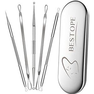 TAYTHI Mee-eter Remover Tool, Puistje Popper Tool Kit, Mee-eter Extractor Tool voor Gezicht, Extractor Tool voor Comedone Zit Acne Whitehead Blemish, RVS Extractie Gereedschap
