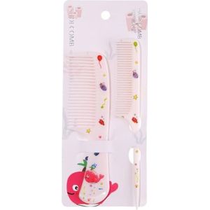 2Pcs Kids Haar Kammen Set Cartoon Dieren Kinderen Kappers Kam Met Puntige Staart Scheiding Breed