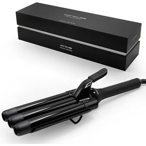 Corioliss Drievoudige krultang met drie buizen, stijltang, golven, 25 mm, toermalijn en keramiek, met temperatuurregeling