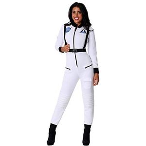 Fun Costumes Dames witte astronaut fancy dress kostuum groot