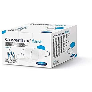 HARTMANN Coverflex Fast Maat 3, 10 m x 7,5 cm, Tubular Blue