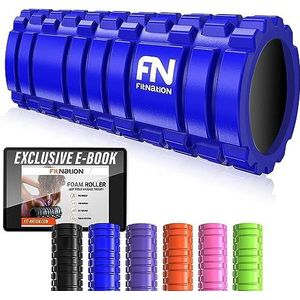 Fit Nation-schuimroller voor spiermassage met oefenboek, ultralichtgewicht holle kernspierroller voor diepe pijnverlichting in uw pijnlijke benen en lichaam. Ideaal voor hardloper, wielrenner, voetballer, atleet