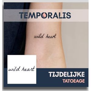 Schrijf tattoo – Temporalis® | Tijdelijke tatoeages voor vrouwen & mannen – Nep tattoo vegan & waterbestendig – EU-cosmetica – Blijft 1-2 weken [ Tatoeage wild heart ]