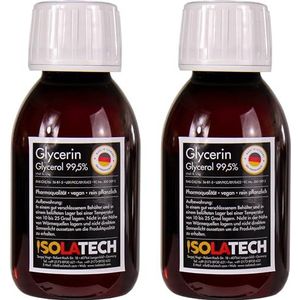 ISOLATECH Glycerine 99,5 % - 200 ml - Farmaceutische kwaliteit - Made in Germany - 99,98 % pure plantaardige oorsprong - Transparante vloeibare glycerol - 200 ml fles (inhoud 240 g)