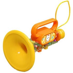 Speelgoed trompet speelbare kleurrijke kinderen trompet schattige cartoon ontwikkelingsgebouwen bebrompet met afneembare hangende touw educatieve kinderen muziek Toystoy trompet