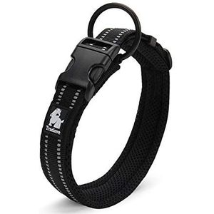 Wudimaoyiyouxian Dog halsband Pet Collar 9 kleuren Reflecterende Verstelbare Comfortabele for alle rassen (Color : Black, Size : S)