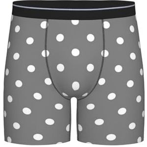GRatka Boxer slips, heren onderbroek boxer shorts been boxer slips grappig nieuwigheid ondergoed, grijs witte stippen, zoals afgebeeld, XXL