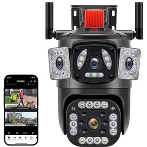 6K 12MP PTZ IP-camera met drie lenzen en drie schermen Ai Menselijke detectie Auto Tracking Draadloze beveiliging CCTV-bewakingscamera's Beveiligingscamera'S Voor Thuis (Color : 1, Size : 12MP Add 3