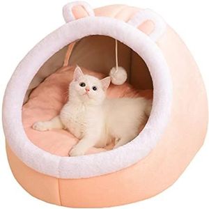 Niktule Kattenhol bed, machinewasbaar, kattenbedden met antislip bodem, superzacht bed voor indoor katten of kleine honden, puppy's, kitten, konijnen
