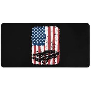 Muscle Car USA Vlag Bureau Mat Volledige Print Grote Muismat Uitgebreid Bureau Pad voor Gamer Kantoor En Thuis