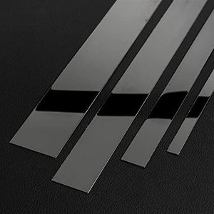 Molding Trim Gemetalliseerde Afwerking Kit Strip, 10 m gemetalliseerde lijst- en wandversiering Zelfklevende spiegelachtige afgewerkte muurrandstrip, flexibele ultradunne decoratieve rand(Black Mirror