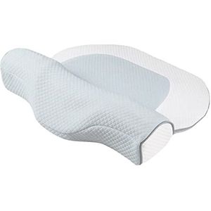 Zijslaperkussens for volwassenen, nekkussens for pijnverlichting Slapende zijslaper, massagemagneten Cervicaal kussen for verlichting van nekpijn Ergonomisch Afneembare Cober met ritssluiting(Blue)