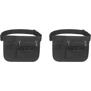 Verpleegkundigen Pouch Heuptas Verstelbare Fanny Pack Pouch Oxford Doek Paars, 2 Set (zwart), 26.5x21cm