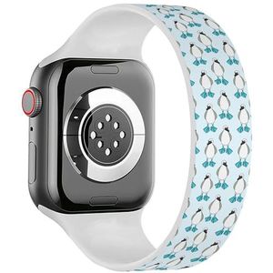 Solo Loop band compatibel met alle series Apple Watch 38/40/41mm (Blue Footed Booby) rekbare siliconen band band accessoire