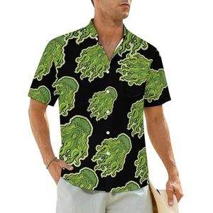 Sea Monster Cthulhu herenhemden korte mouwen strandshirt Hawaiiaans shirt casual zomer T-shirt 4XL
