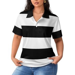 Zwart Wit Straignt Pride Vlag Vrouwen Sport Shirt Korte Mouw Tee Golf Shirts Tops Met Knoppen Workout Blouses
