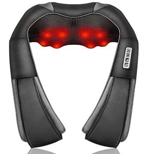 Cervicale warme kompresmassage, 3 intensiteitsniveaus/automatische timing/oververhittingsbeveiliging/vooruit- en achteruitmassage(Black Gray)