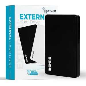 SUHSAI Draagbare externe harde schijf 320 GB, 2,5 inch externe harde schijf, opslag- en back-upschijf, USB 2.0 high-speed gegevensoverdrachtsdrive, compatibel met Mac, pc, laptop, desktop, Chromebook