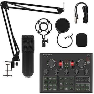 Geluidskaartkit, BM800 Professionele Microfoon Condensator Microfoon V8 V9 V10 Geluidskaart PC Computer Audio USB Opname Studio Game Live-uitzending KTV(V9 and BM800 Mic-01)