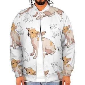 Cartoon Chihuahua Grappige Mannen Baseball Jacket Gedrukt Jas Zachte Sweatshirt Voor Lente Herfst