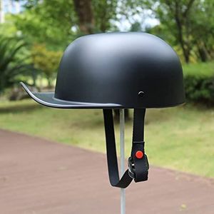 Retro Skull Cap Half Shell Helm, Motorcycle Baseball Cap Halve Helm DOT Goedgekeurde Mannen en Vrouwen Vintage Open Face Helm voor Bromfiets Street Cruiser Scooter ATV Helm Decoration