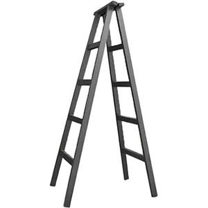 Ladder Stapladder Vouwladder Met Breed Antislippedaal 4-traps Ladder Draagbare Ladder Voor Binnen En Buiten Telescopische Ladder Vouwladder(Color:Svart)