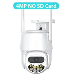 Bewakingscamera, IP Camera 8MP 4K HD 8X Zoom Dual Lens Draadloze Outdoor Camera 4MP Beveiliging AI Menselijke detectie CCTV Tweeweg Audio Cam(4MP NO SD Card)