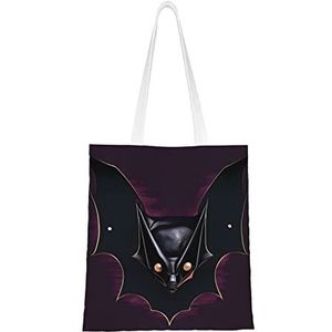 NALoRa Black Ghost Batcanvas draagtassen, boodschappentassen, herbruikbare draagtassen voor promoties, winkelen, evenementen dagelijks gebruik, Zwart, Eén maat