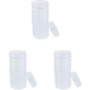 3 Set van Lab Plastic Petri Schotel Steriele Cel Tissue Cultuur Schotel & Deksel 75mm