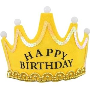 Happy Birthday Party Crown Hoeden Glow Hoofdband Koning Prinses Jongen Meisje Kerstversiering Benodigdheden (Color : C)