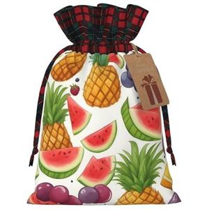 Verse Sappige Vruchten Ananas Bessen Druif Oranje Modieuze Unieke Herbruikbare Trekkoord Gift Bag Voor Vakantie En Speciale Gelegenheden