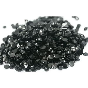 Groot pakket 2-6mm Hars Flatback Crystal стразы AB Zilveren onderkant Hars Niet-hotfix Strass Nail Art Strass Kledingstuk-Zwart-3.0mm SS10-10000st